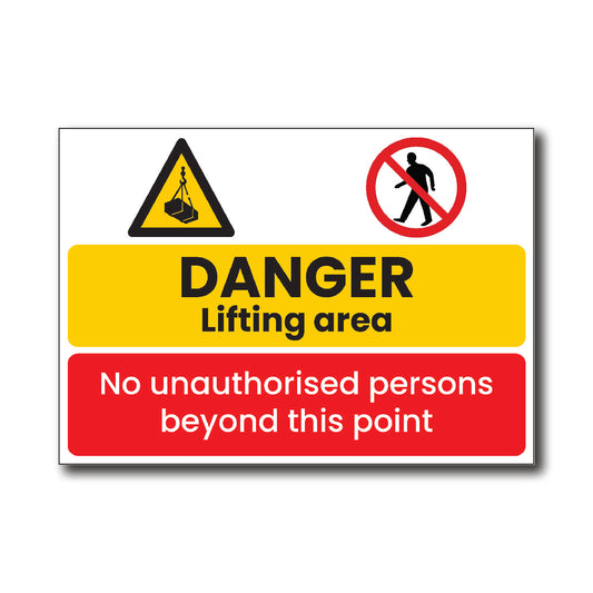 Danger - Lifting area - Sign